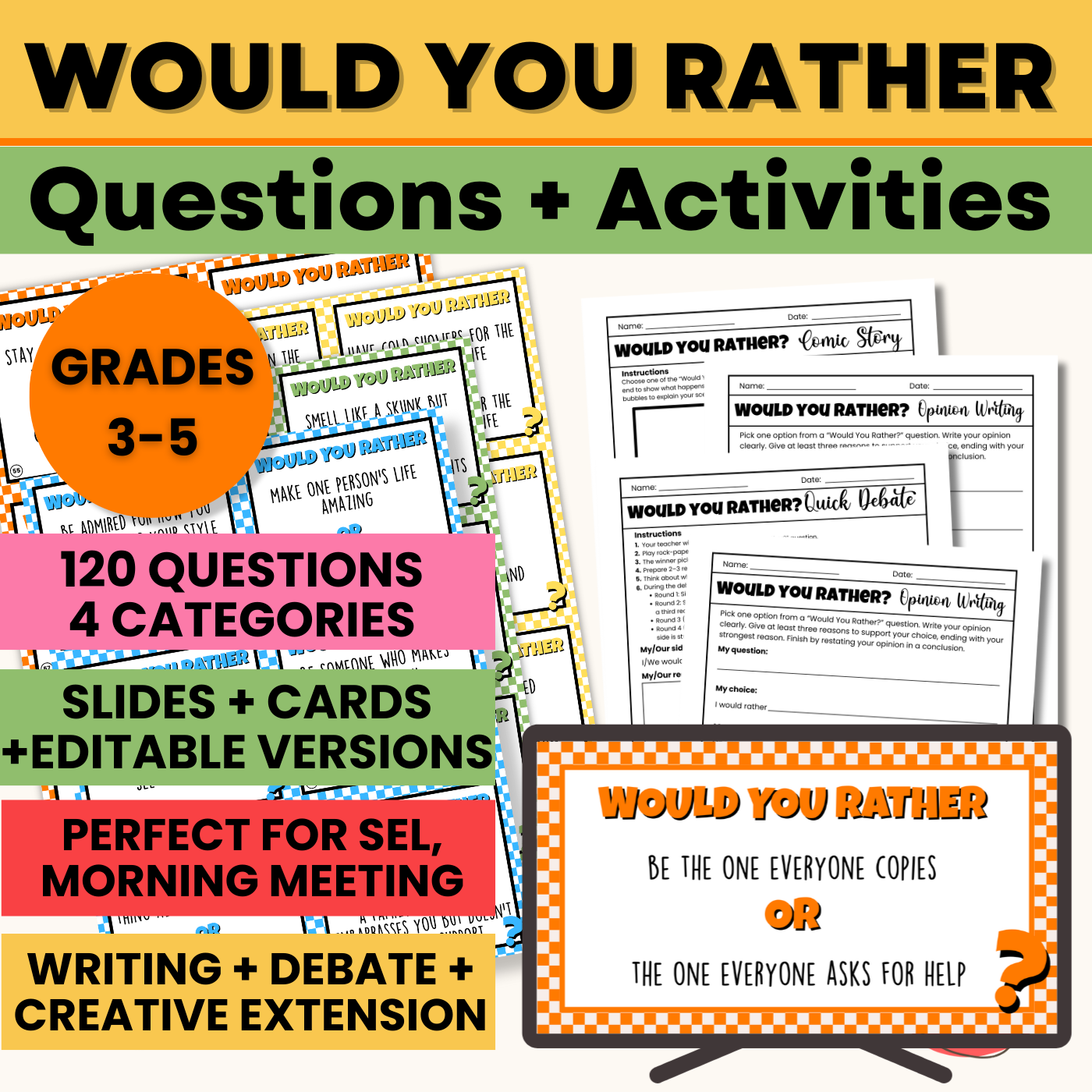 Would-You-Rather Kit: Icebreakers & SEL Activities - Grades 3-6