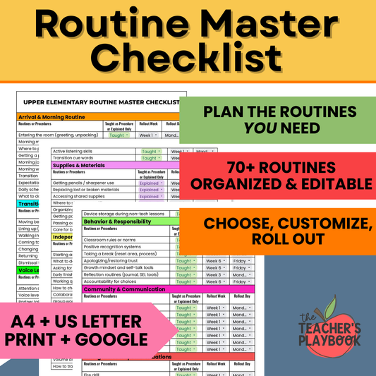 Classroom Routine Toolkit - Upper Elementary