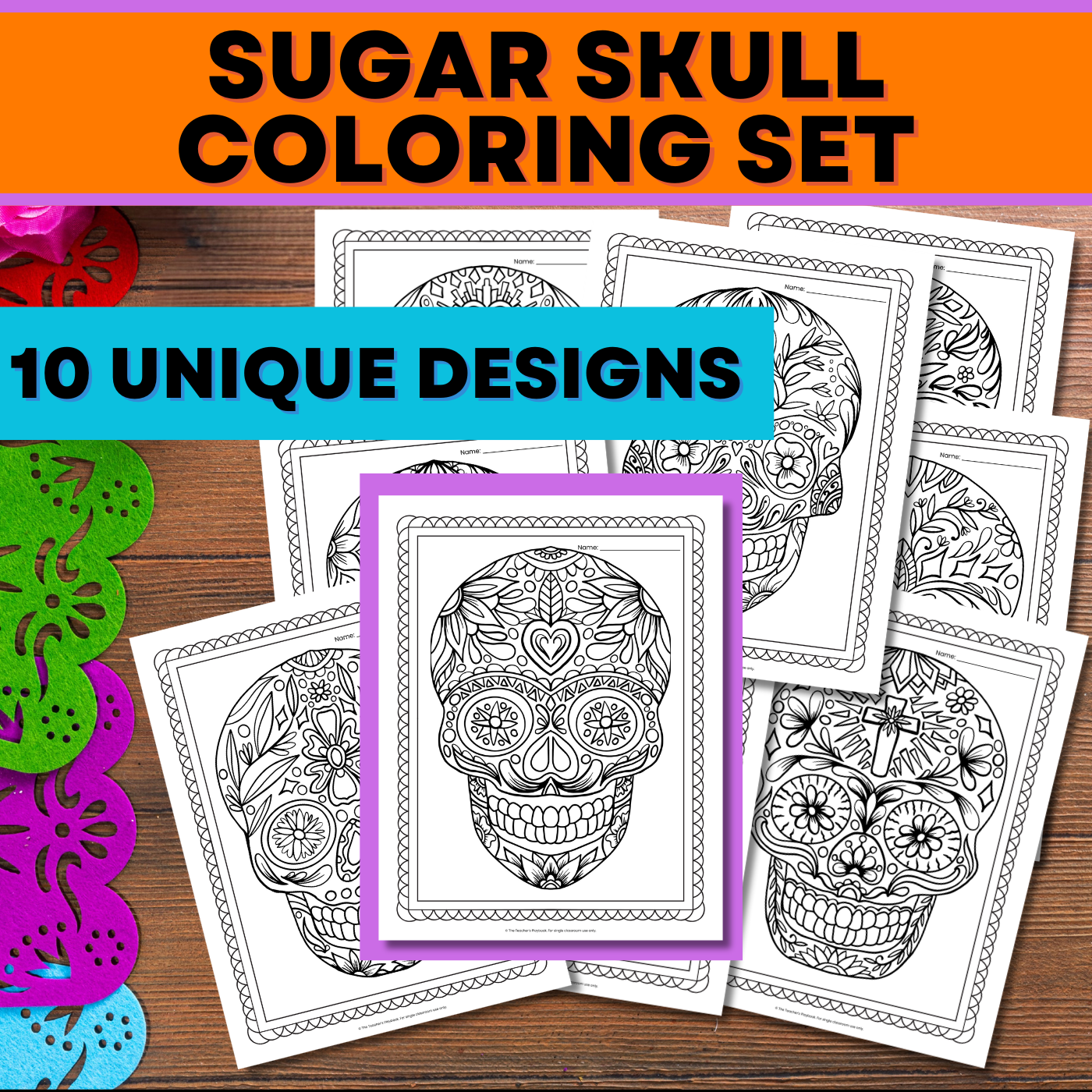 Day of the Dead Sugar Skull Coloring & Reflection Activities (Grades 3–5)