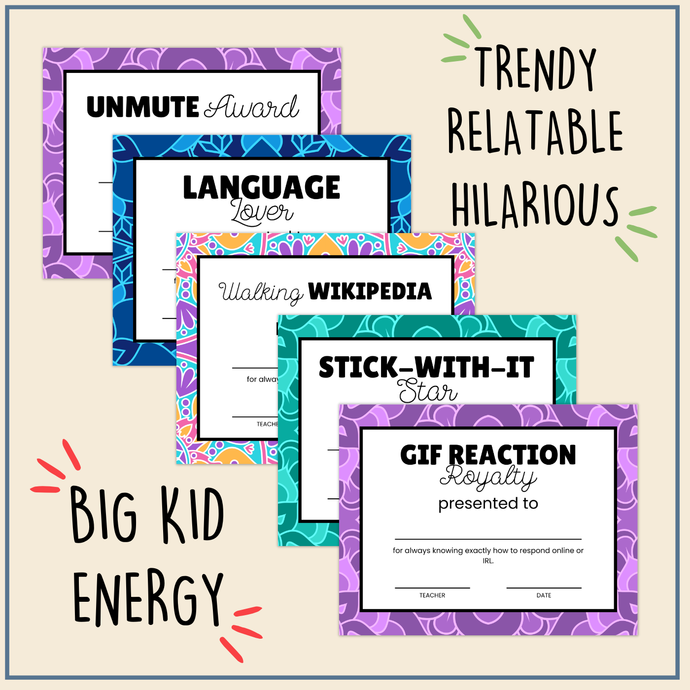 Gen Alpha Student Awards Bundle | End-of-Year Certificates for Grades 4-7