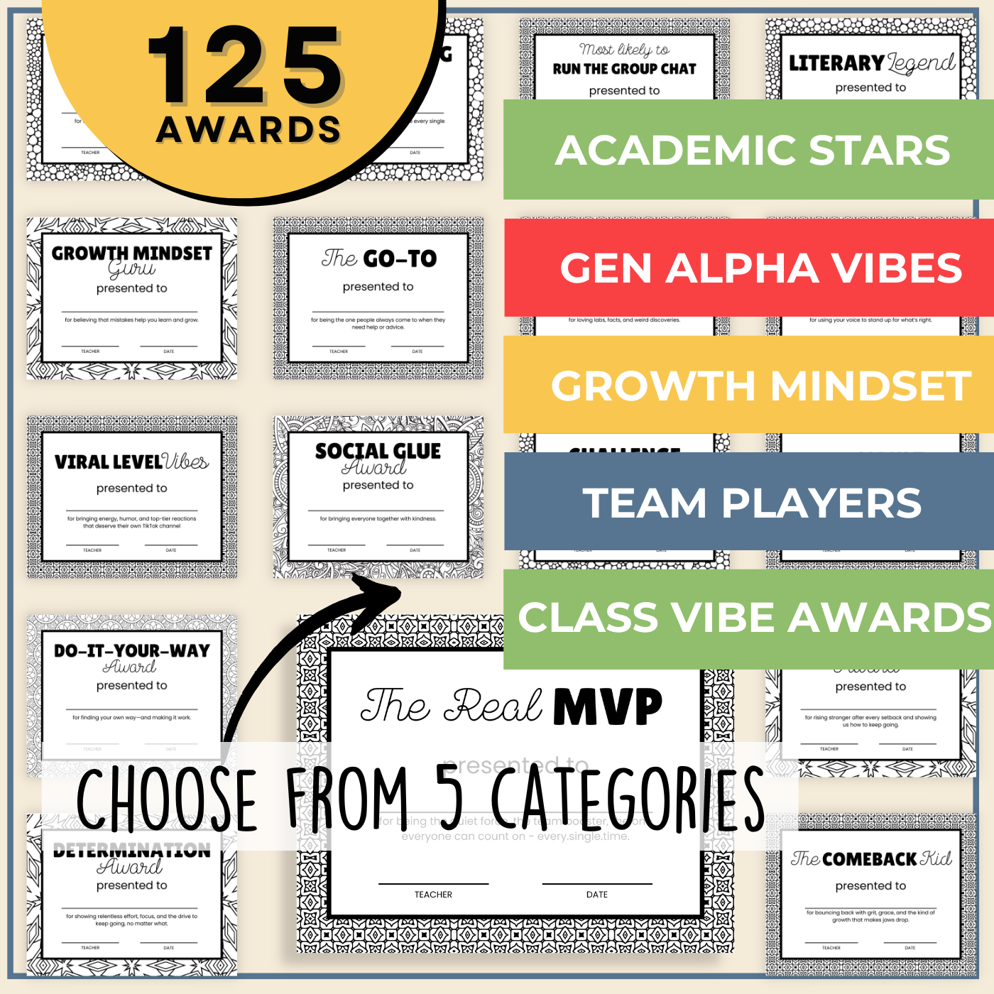 Gen Alpha Student Awards Bundle | End-of-Year Certificates for Grades 4-7