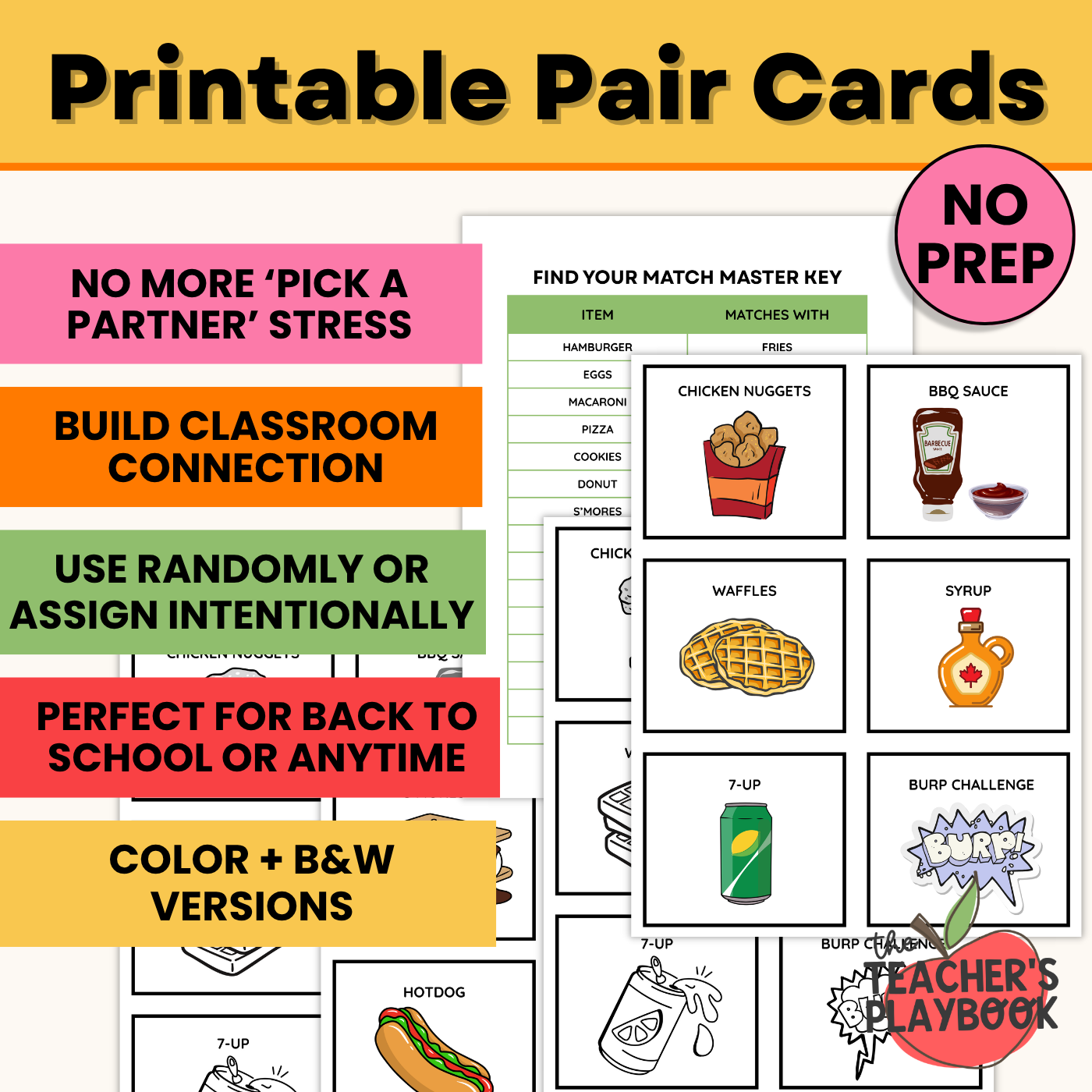 Find Your Match Partner Cards & Partner Activities