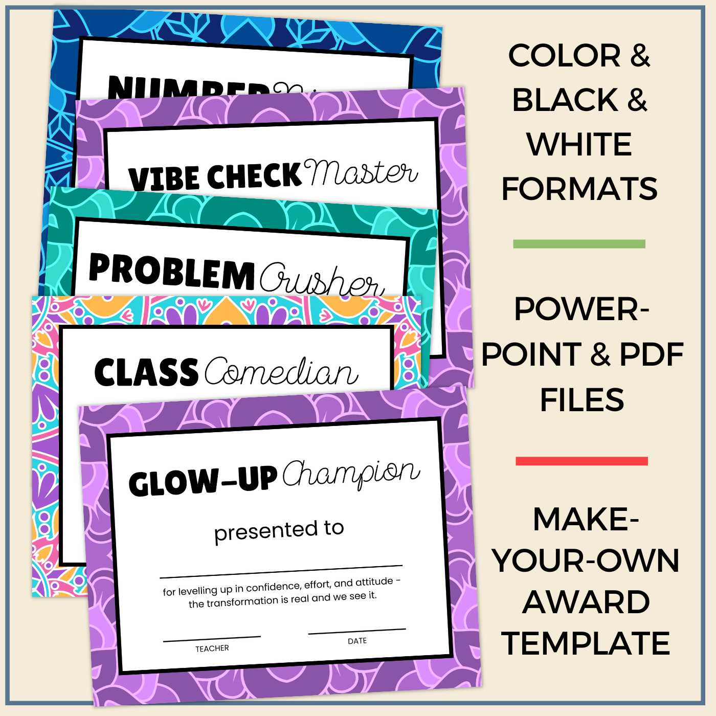 Gen Alpha Student Awards Bundle | End-of-Year Certificates for Grades 4-7