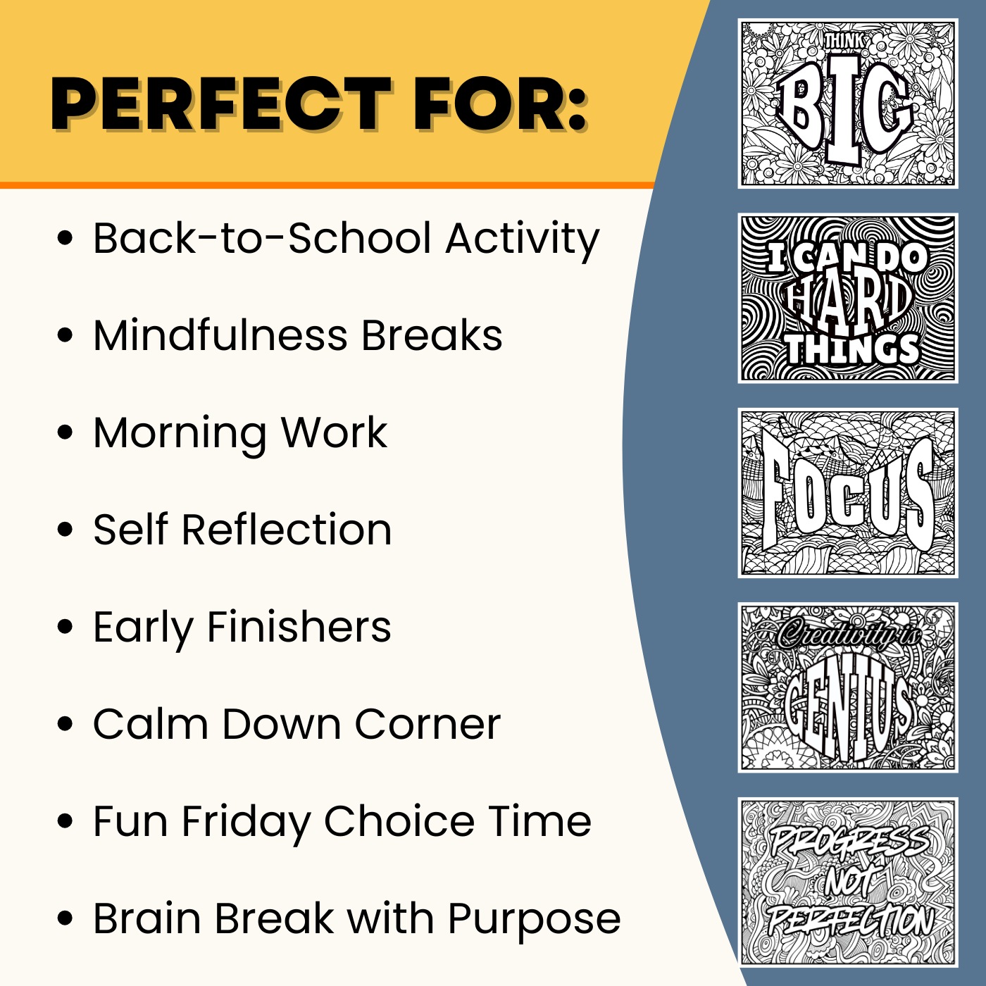 Growth Mindset & Back to School Coloring Pages - Grade 3-8