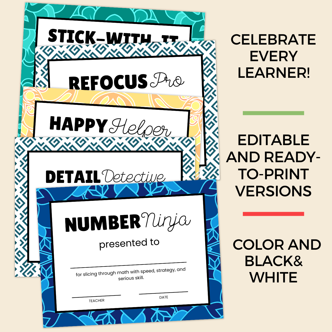 Inclusive Student Awards Bundle | End-of-Year Certificates Grades 3-7