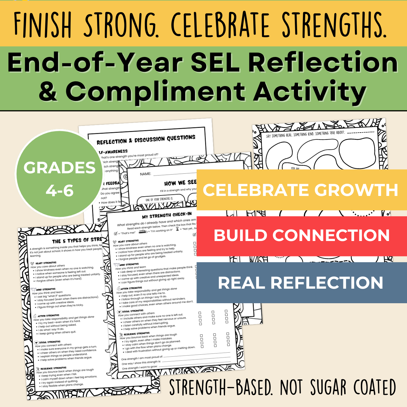 Celebrate Strengths with End-of-Year SEL & Peer Feedback | Grades 4-6