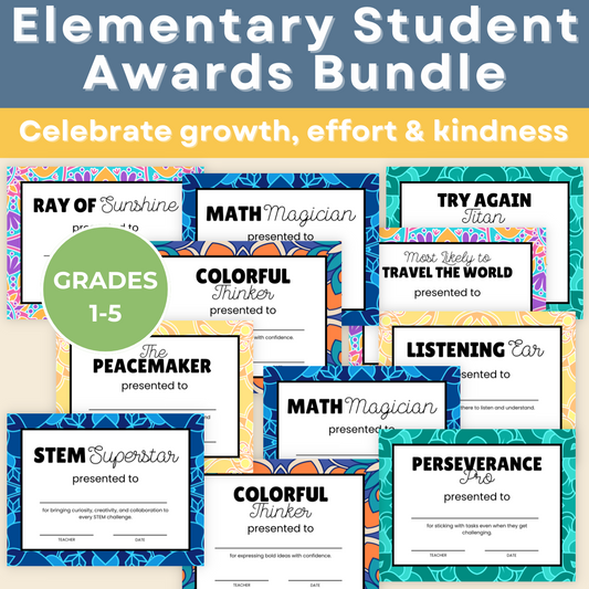 Elementary Student Awards Bundle | End-of-Year Certificates - Grades 1-5