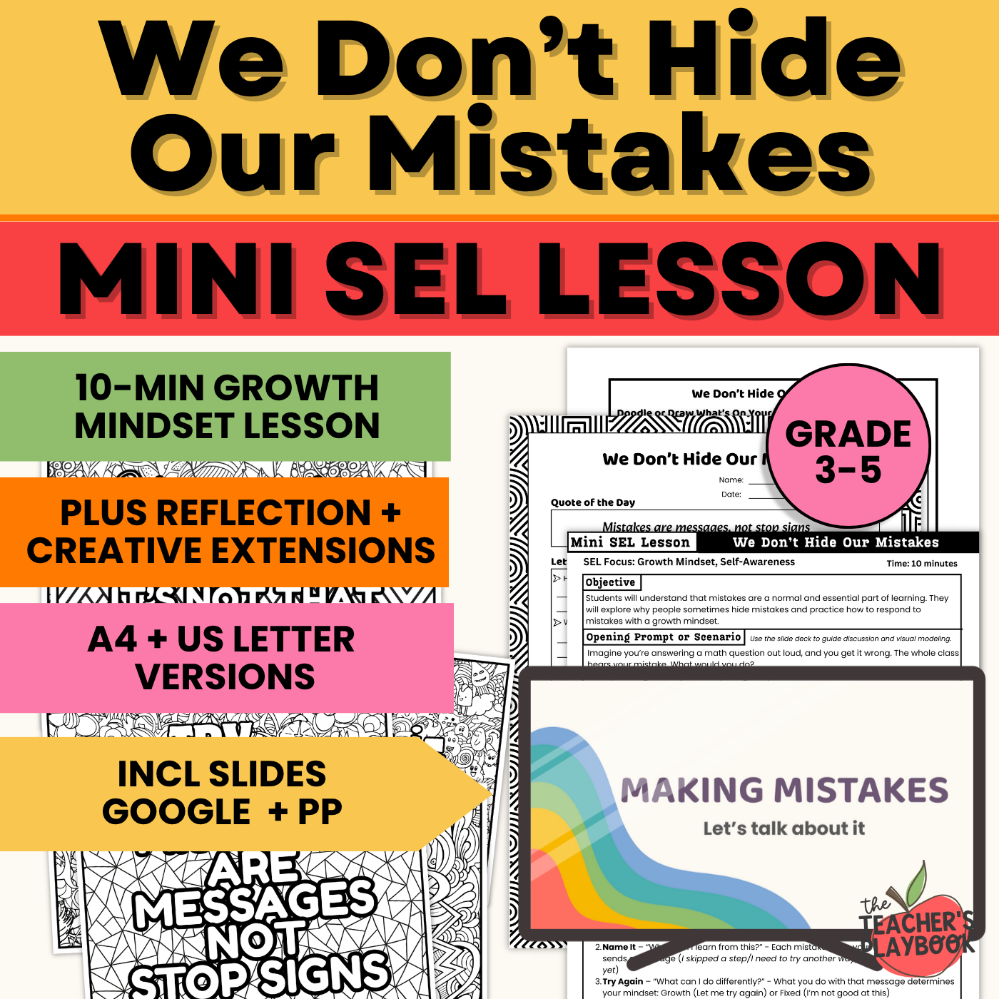 Growth Mindset Mini Lesson: We Don’t Hide Our Mistakes (Grades 3–5)