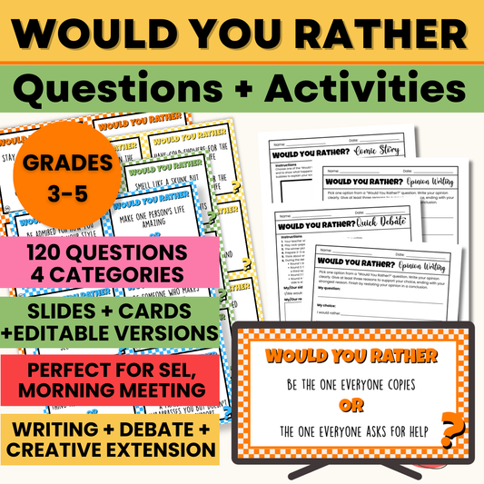 Would-You-Rather Kit: Icebreakers & SEL Activities - Grades 3-6