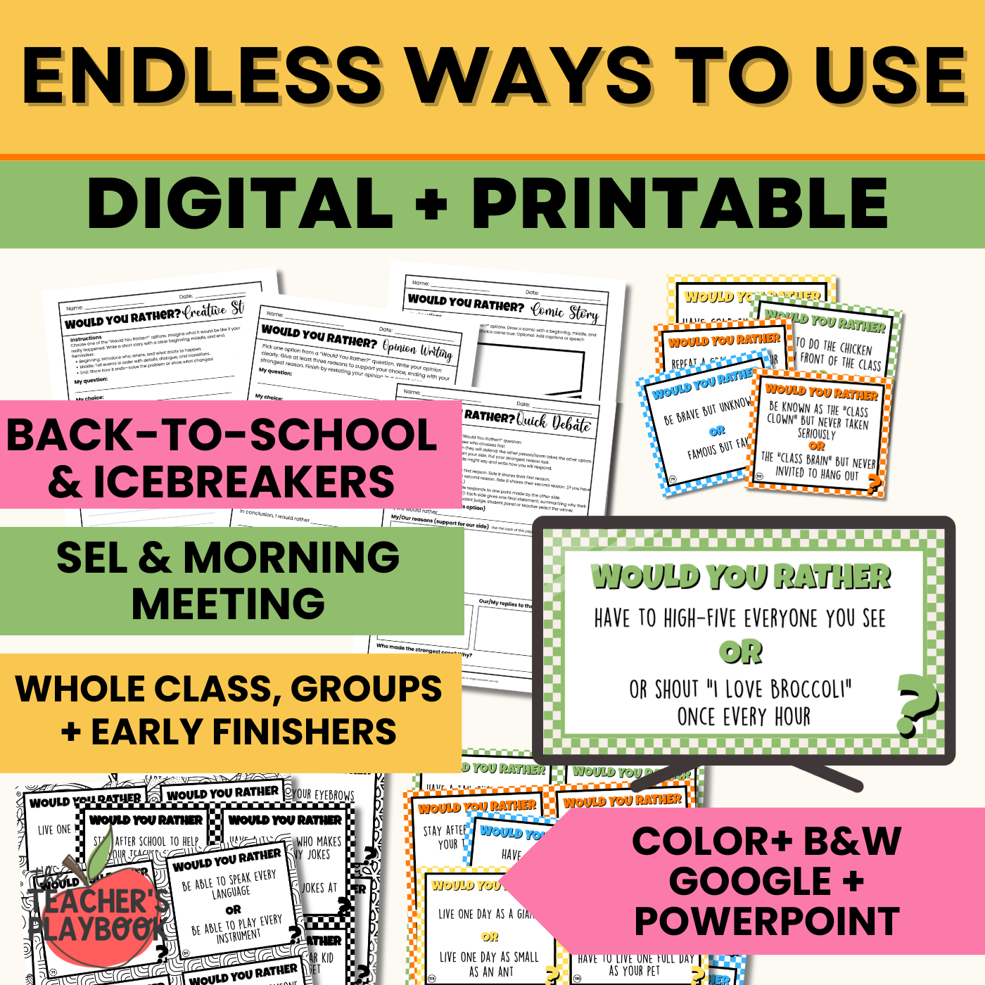 Would-You-Rather Kit: Icebreakers & SEL Activities - Grades 3-6